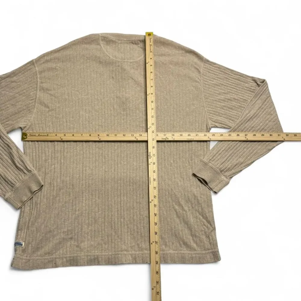 Levi’s Jeans Ribbed Henley Long Sleeve Shirt Beige XL
